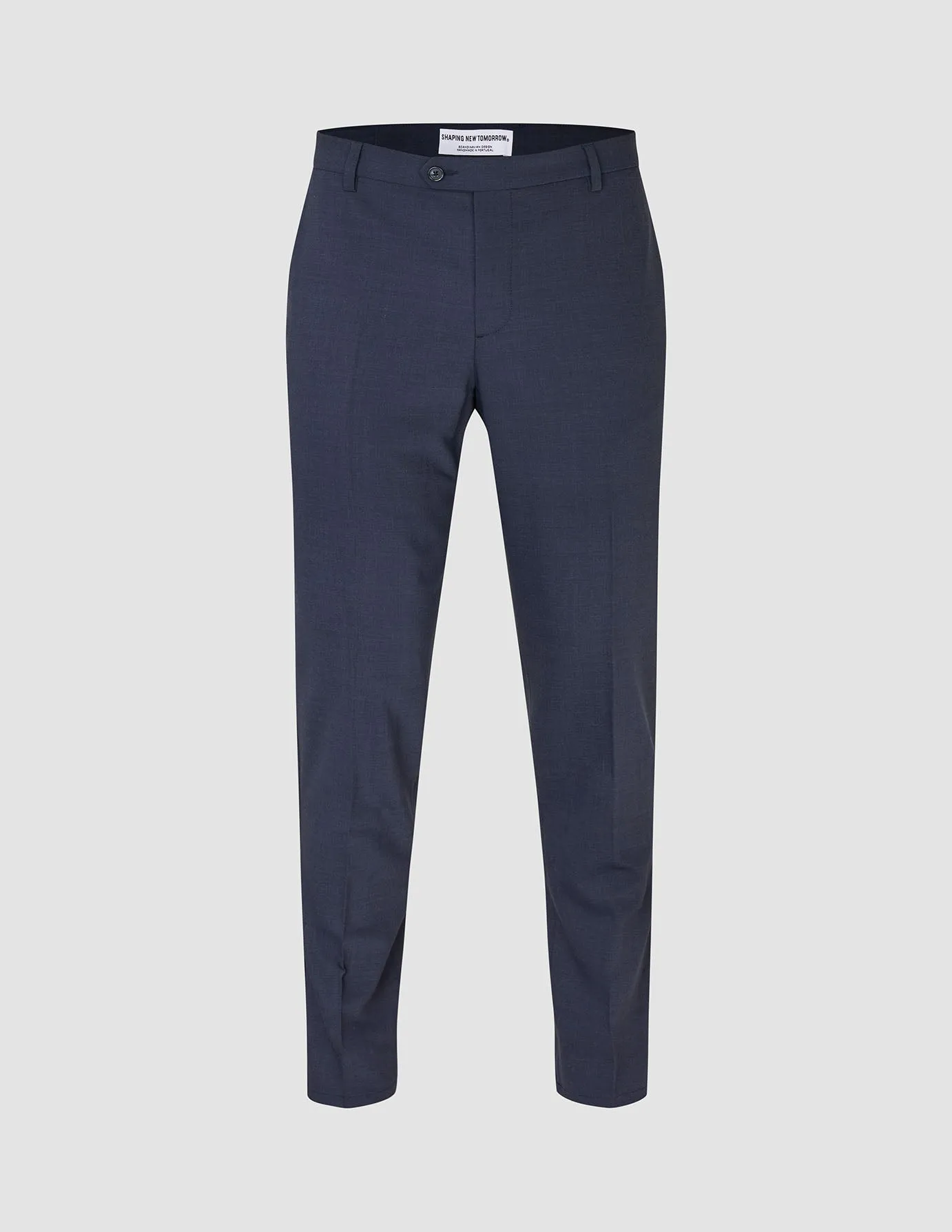 Sophisticated Look Tech Wool Suit Pants Slim Navy