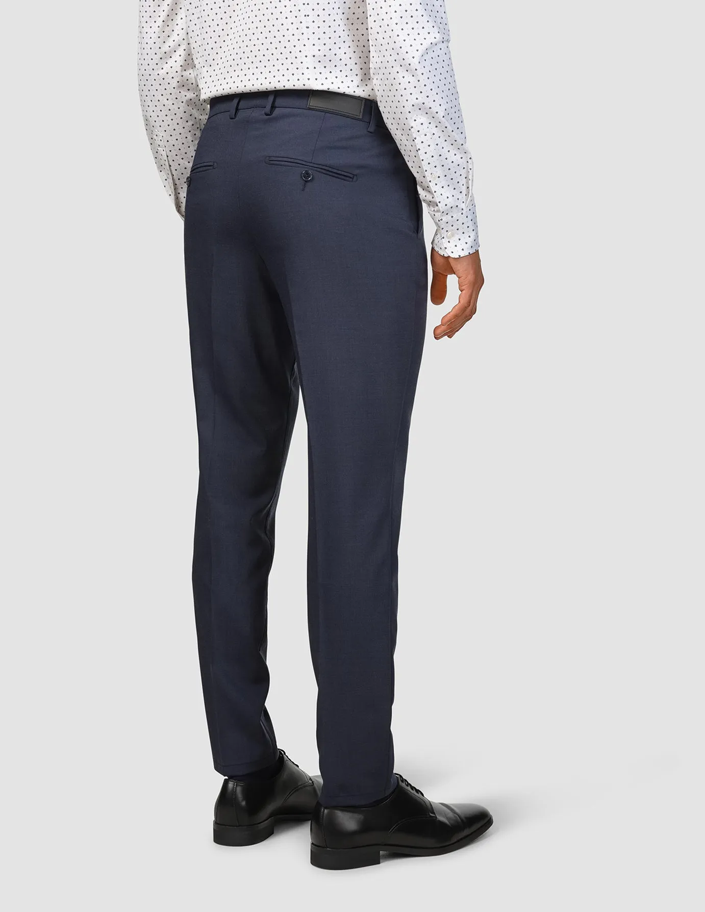 Tech Wool Suit Pants Slim Navy Recyclable Fabric Blend