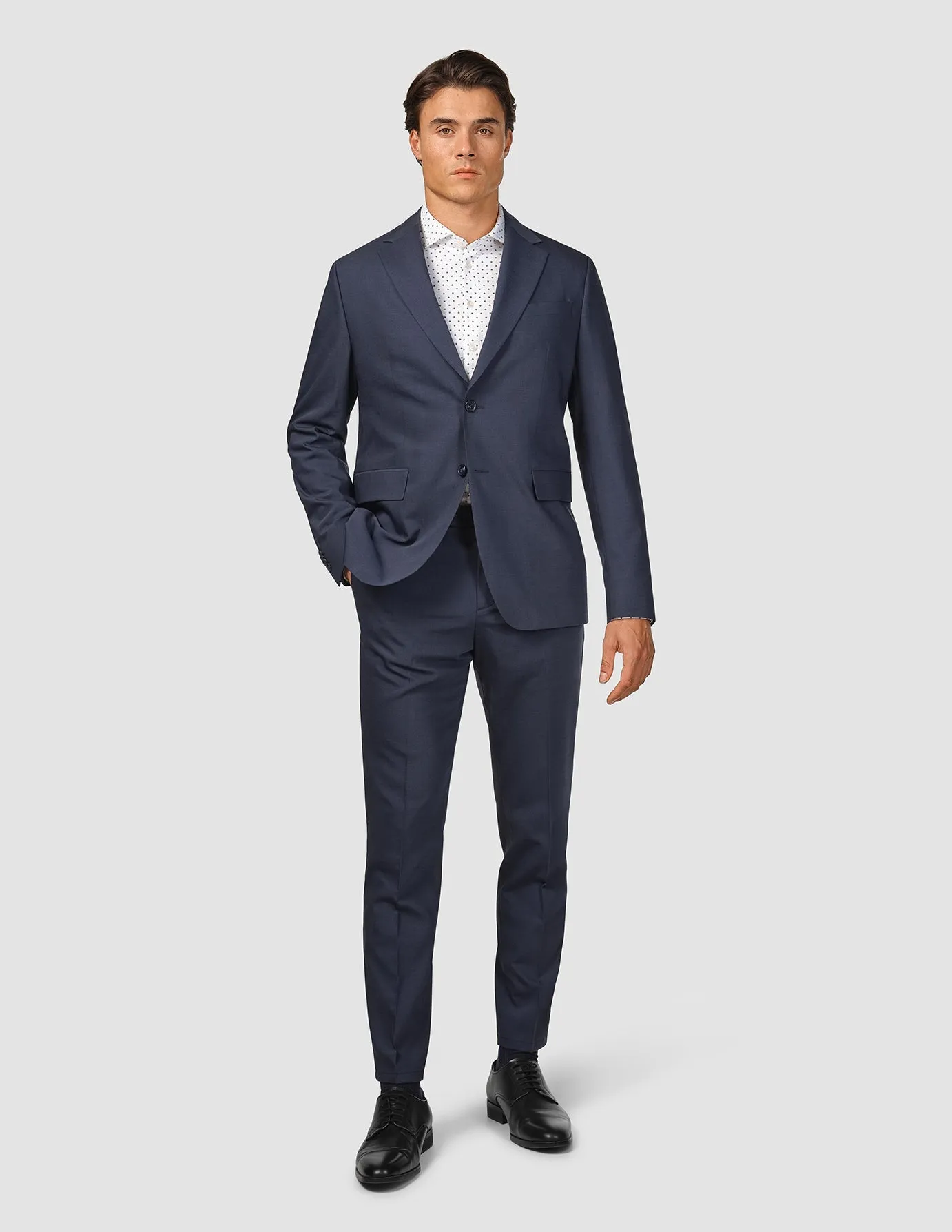 Tech Wool Suit Pants Slim Navy Flexible Use Comfortable Wear