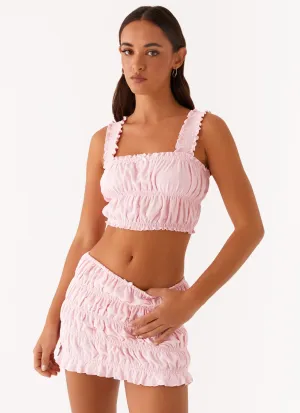 Off by Heart Shirred Skirt - Blush Boho Mood Spring Ready