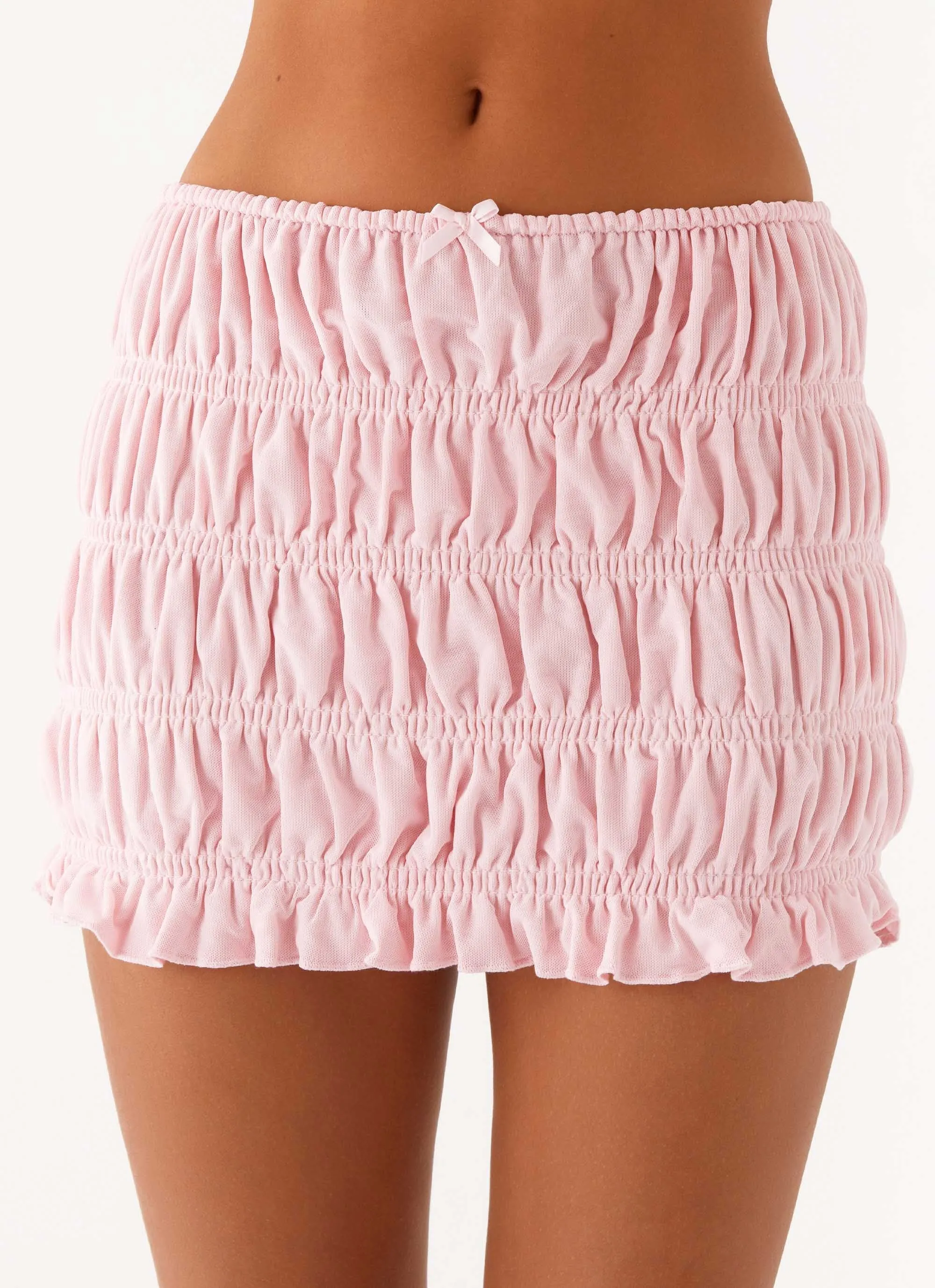 Off by Heart Shirred Skirt - Blush Evening Motion Layered Form