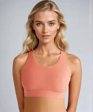 Setis Strappy Sports Bra - Coral Lightweight Band