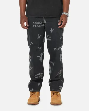 Sunny Vibes Office Wear Playboy Mess Denim Jeans Washed Black
