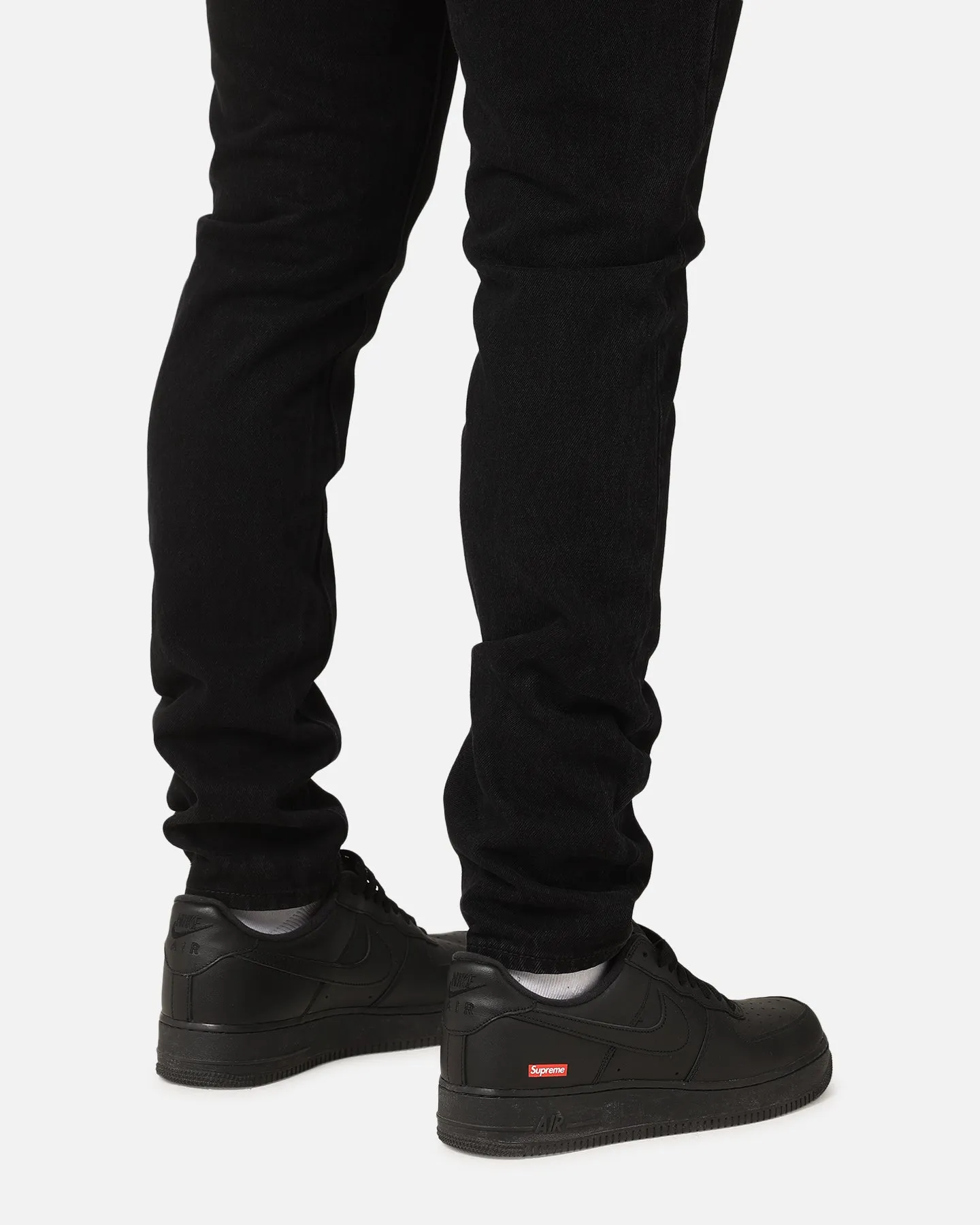 Reinforced Belt Loops Winter Warmth Minimalist Saint Morta Fimi Distressed Jeans Washed Black