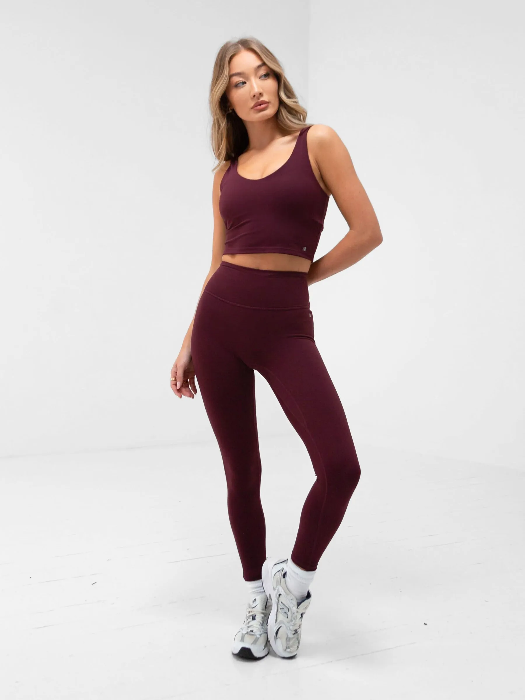 Yoga Class Beginner Level Apex Pro Compression Leggings - Deep Burgundy