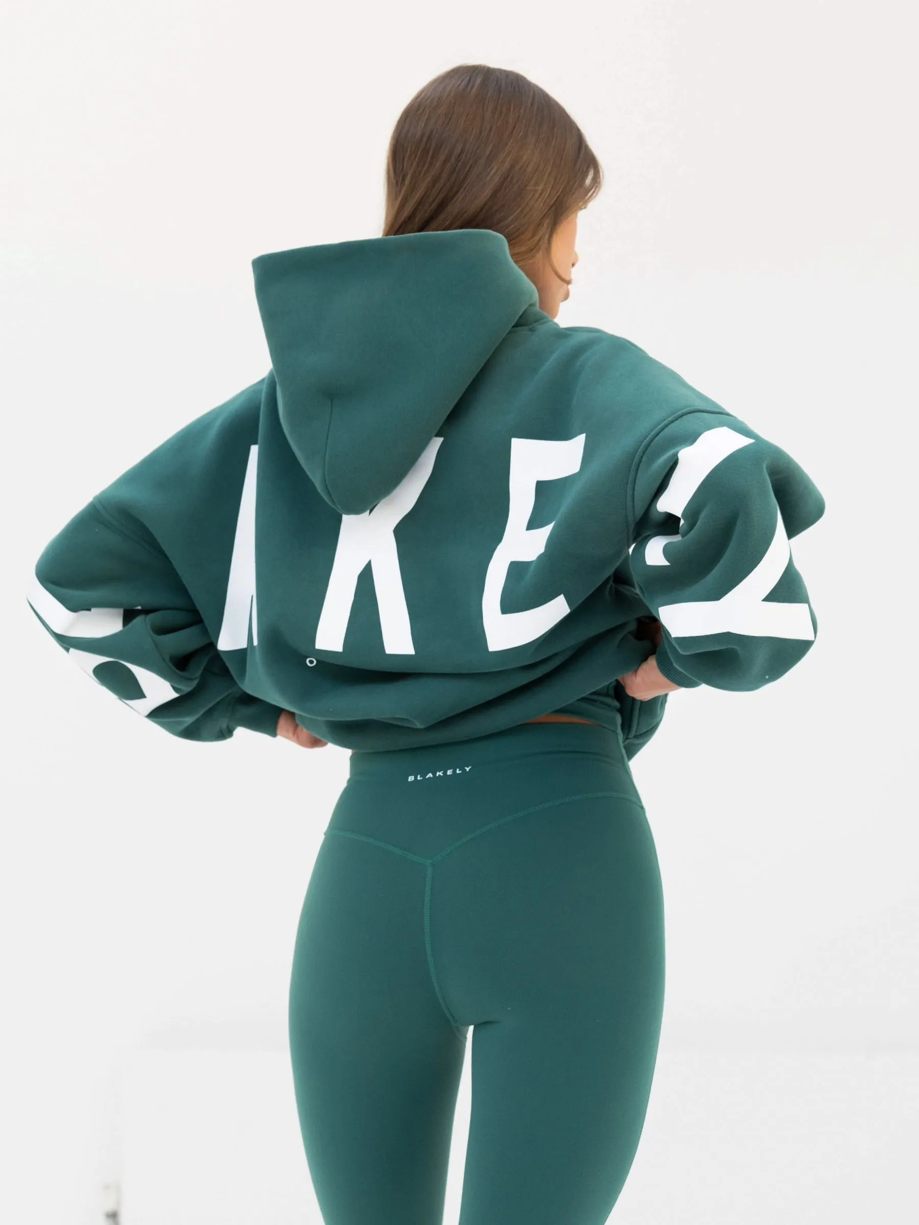Lightweight Midlayer Option Sugar glider like Isabel Oversized Hoodie - Pine Green