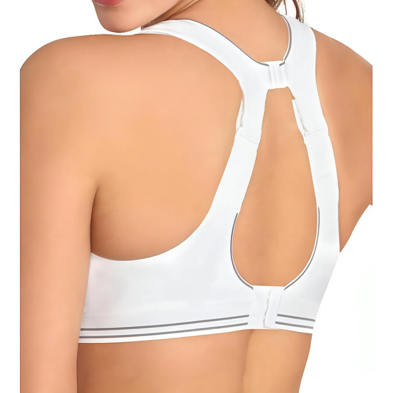 Purple Comfortable Band Shock Absorber Ultimate Run Womens Sports Bra - White