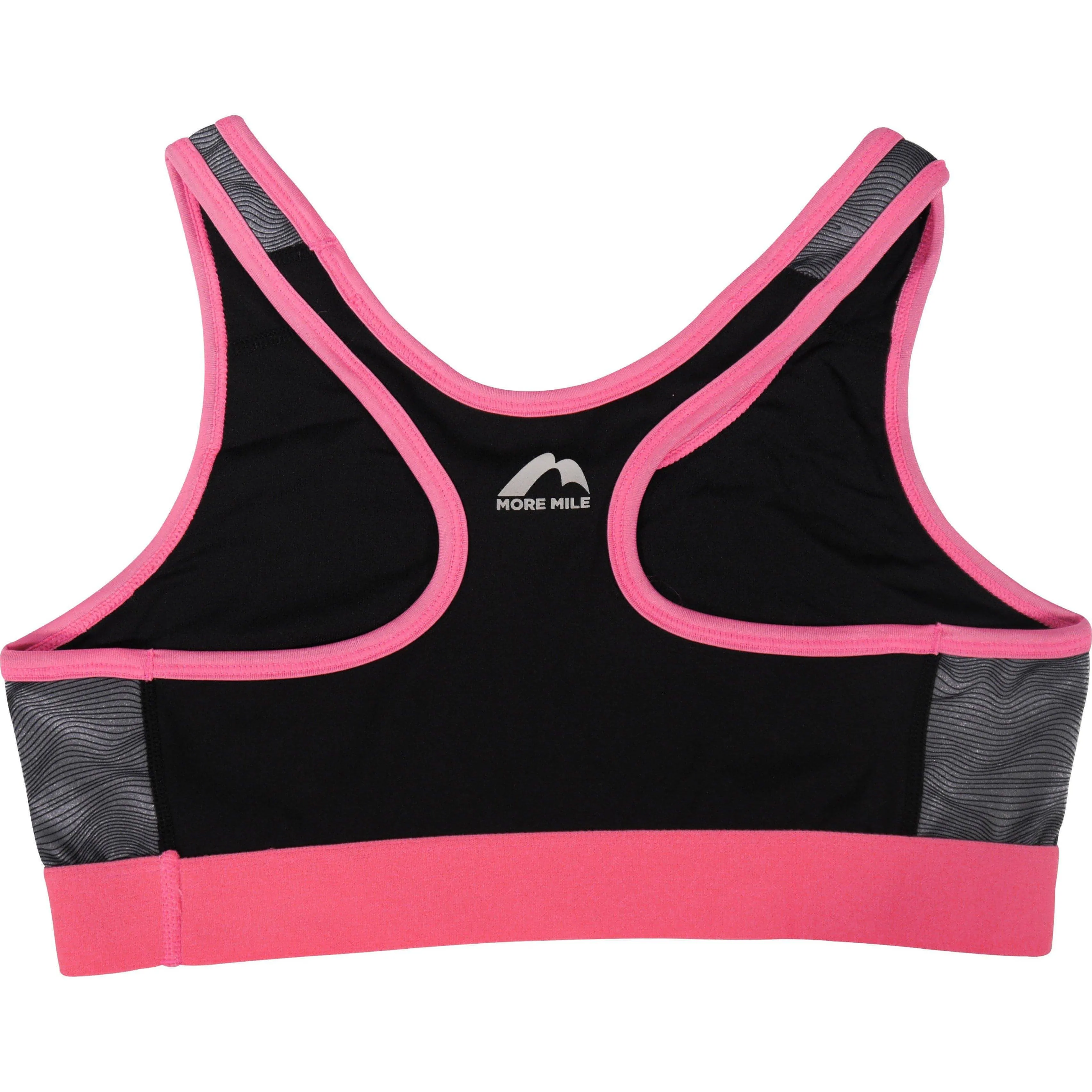 More Mile Girls Running Crop Top - Grey Fringed edges seams