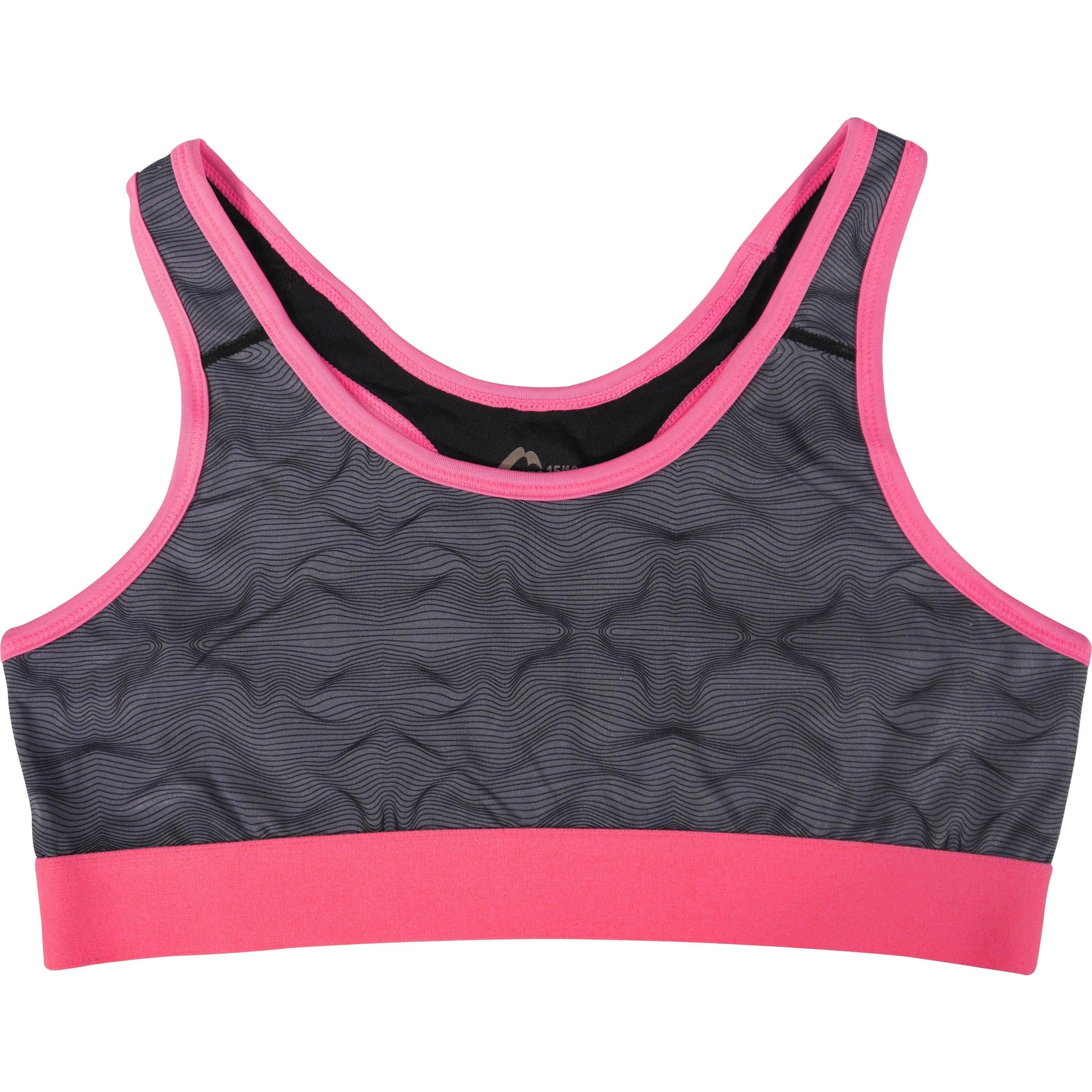 water-repellent More Mile Girls Running Crop Top - Grey