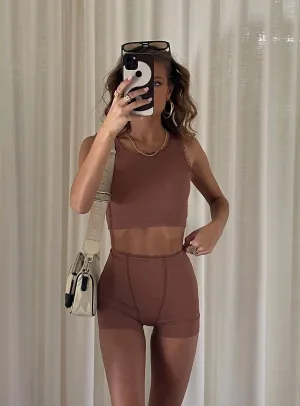 Kesor Knit Shorts Brown Car Cool Desk Style