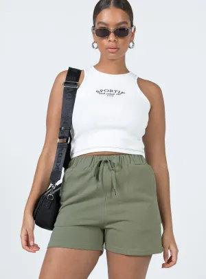 Laura Shorts Green SweatWickingLining