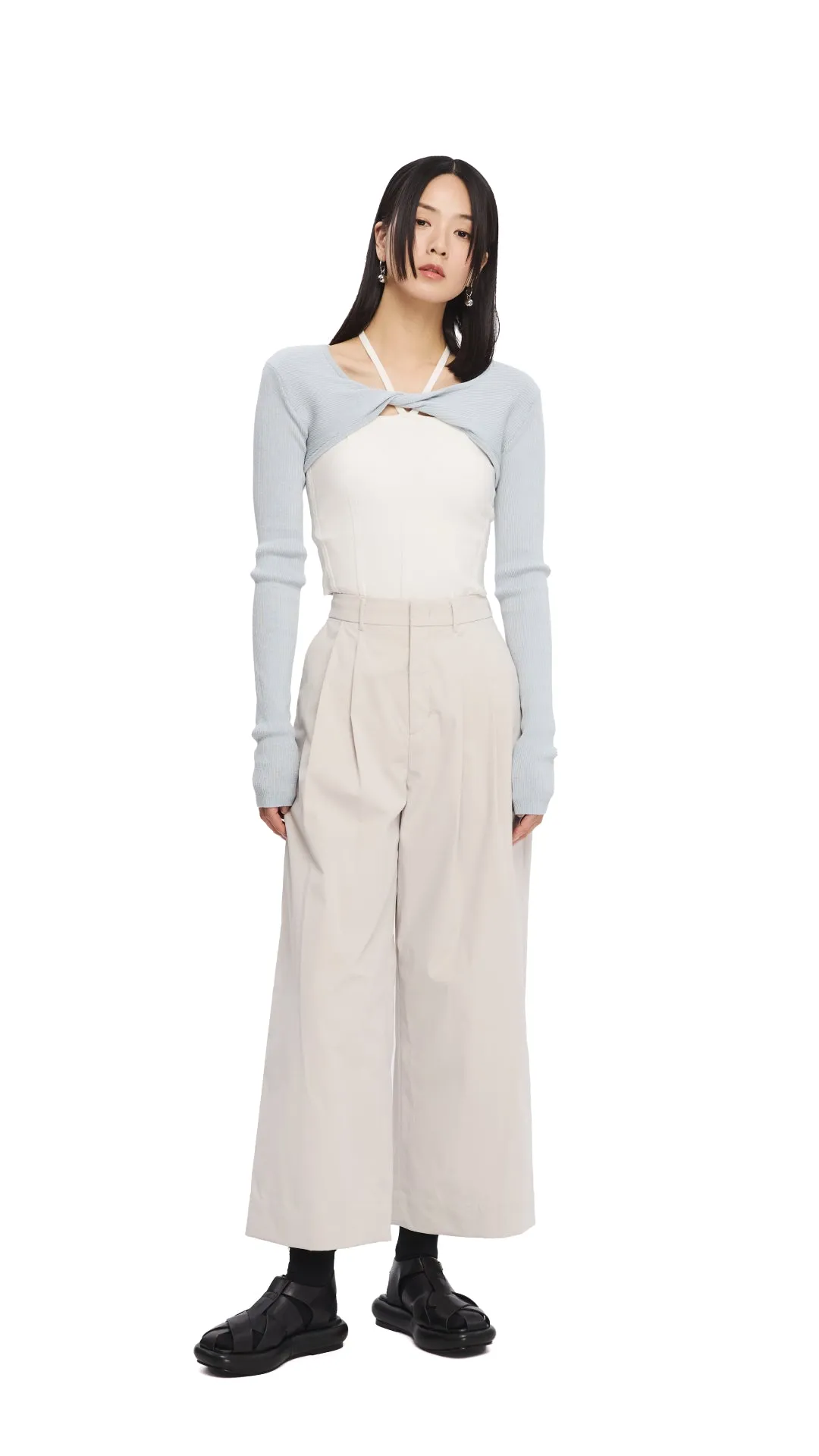 NonBindingEdges Wide-Leg Capri Pants