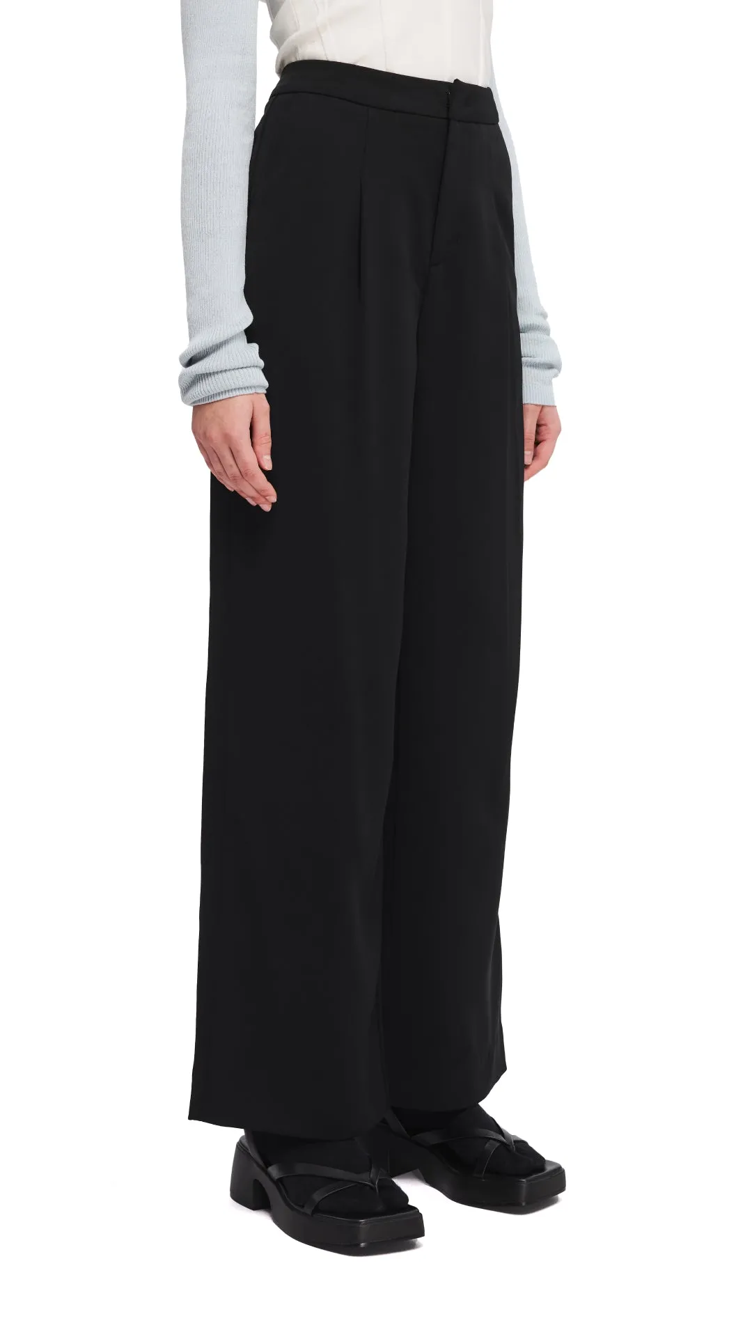 StainlessZippers Wide-leg Capri Pants