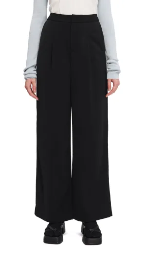 Wide-leg Capri Pants Pearl Tone SheerLayeredPanels