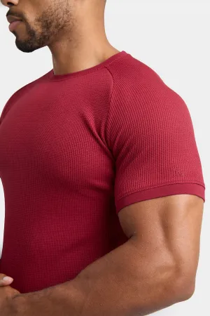 Short Sleeve Waffle T-Shirt in Claret Chill Wear