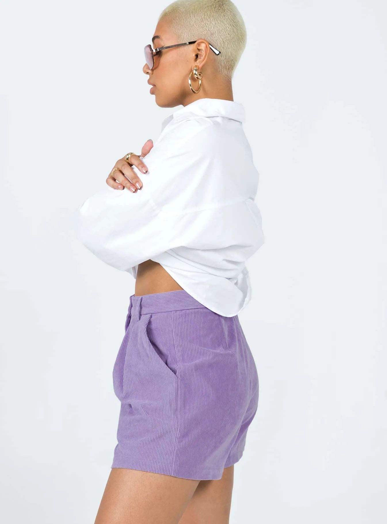 Rhanni Shorts Purple DoubleStitchedSeams