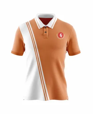 Techno Kids Orange Polo Tee SnagProofMaterial FourWayStretch