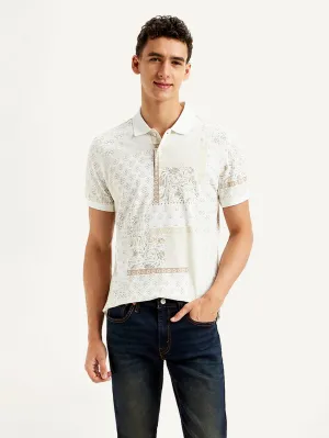 Fashionable Fit Men's Ethnic Motifs Slim Fit Polo T-shirt
