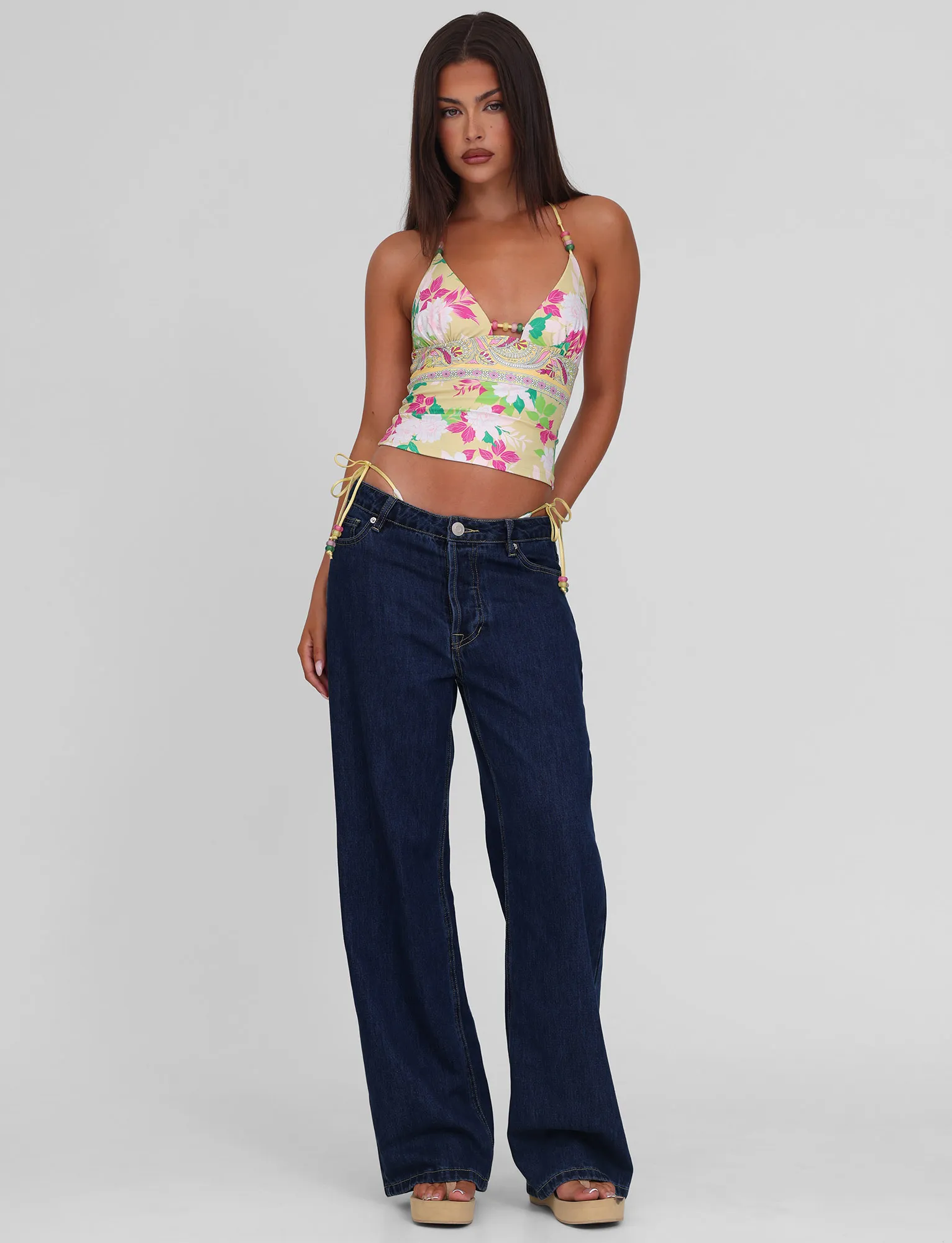 FINLEA TANKINI TOP - PAISLEY BORDER Quick Drying Technology Secure Hold