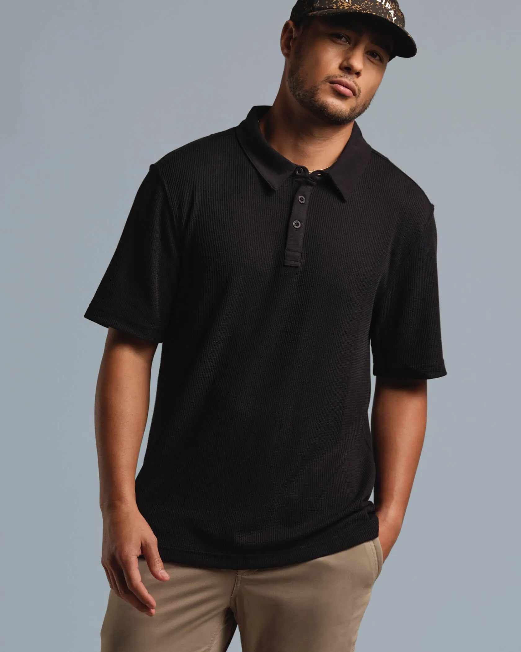 Gig Polo Mesh Lined Back Barrel Cuff Design