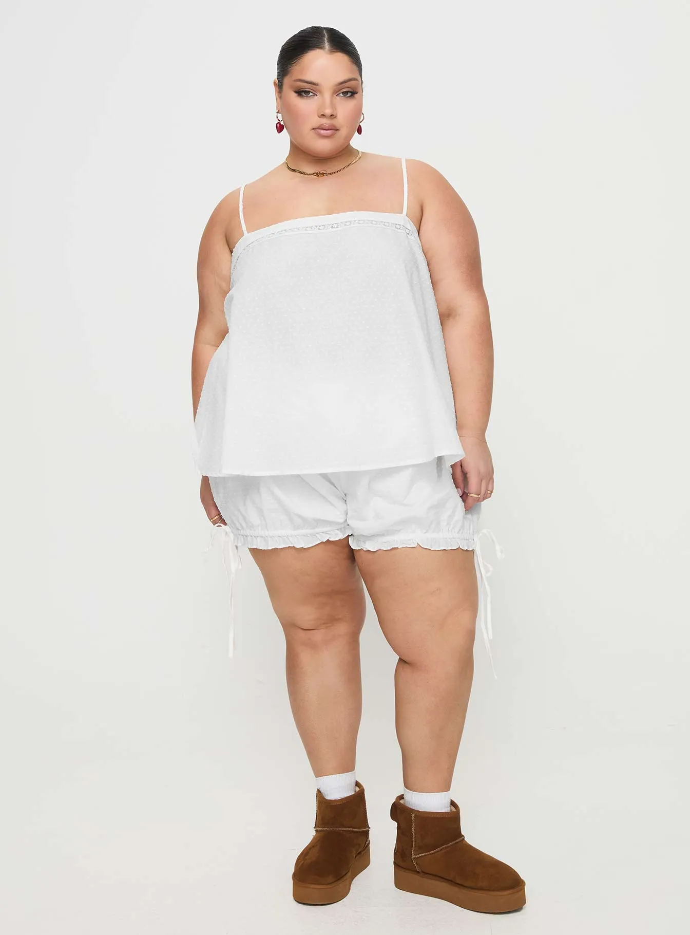 Flash Look NonIrritating Seams Invisible String Sleep Short White Curve