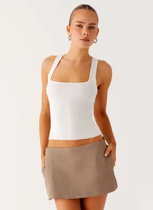 Mirna Micro Skort - Taupe Marle Refined Feel City Layering