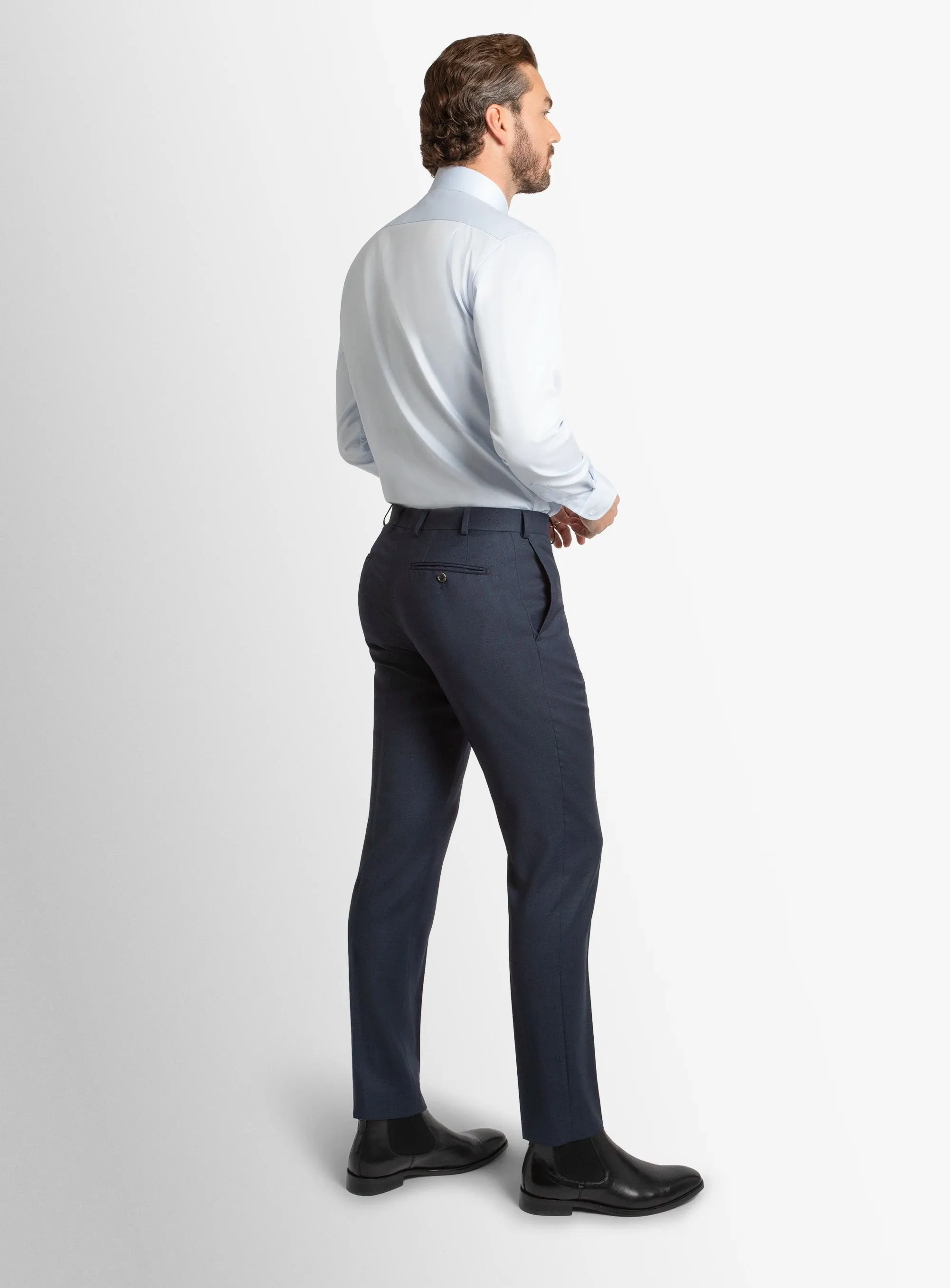 Everyday Comfort Modular Pocket System Dexter Birdseye Navy Suit Trousers