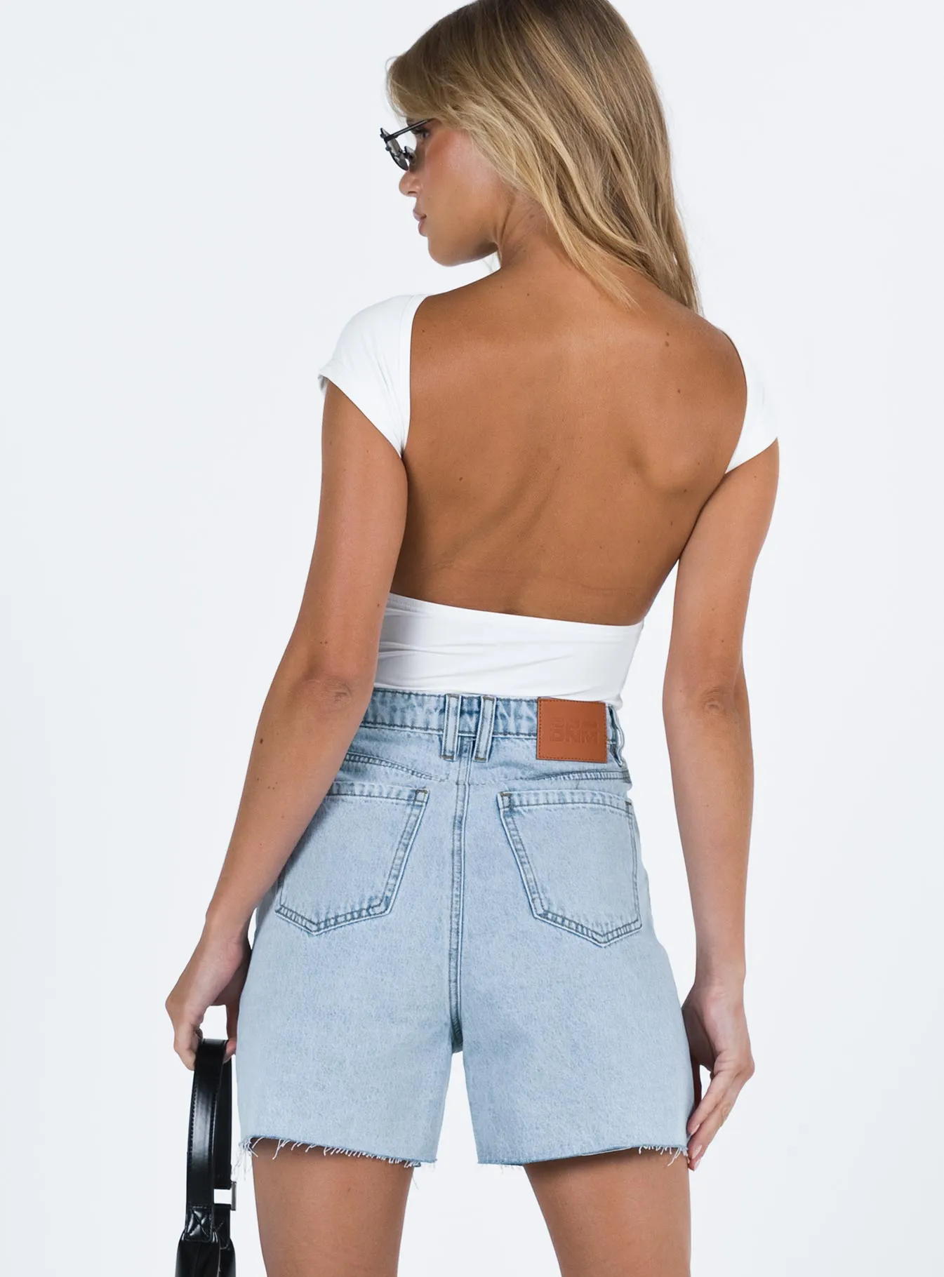 Photo Glam Street Fest Impala Shorts Light Wash Denim