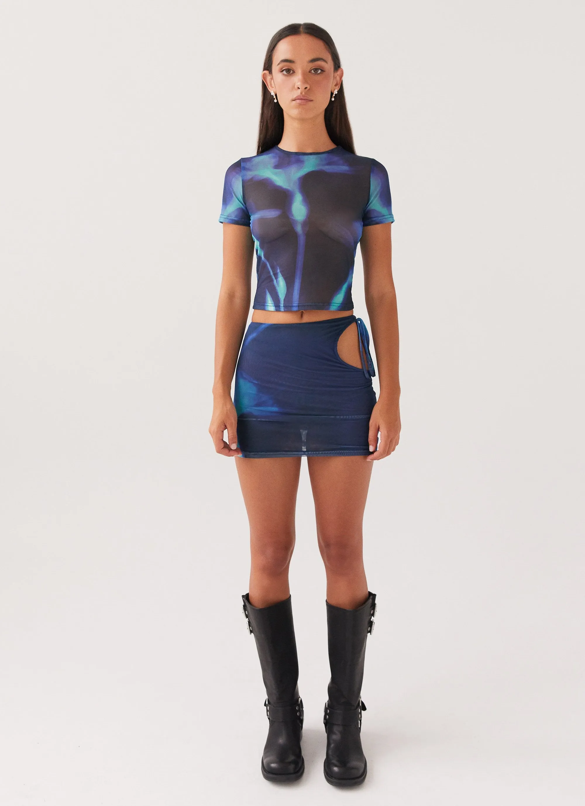 Planet Love Mesh Mini Skirt - Cyber Rose Classic Appeal Light Appeal