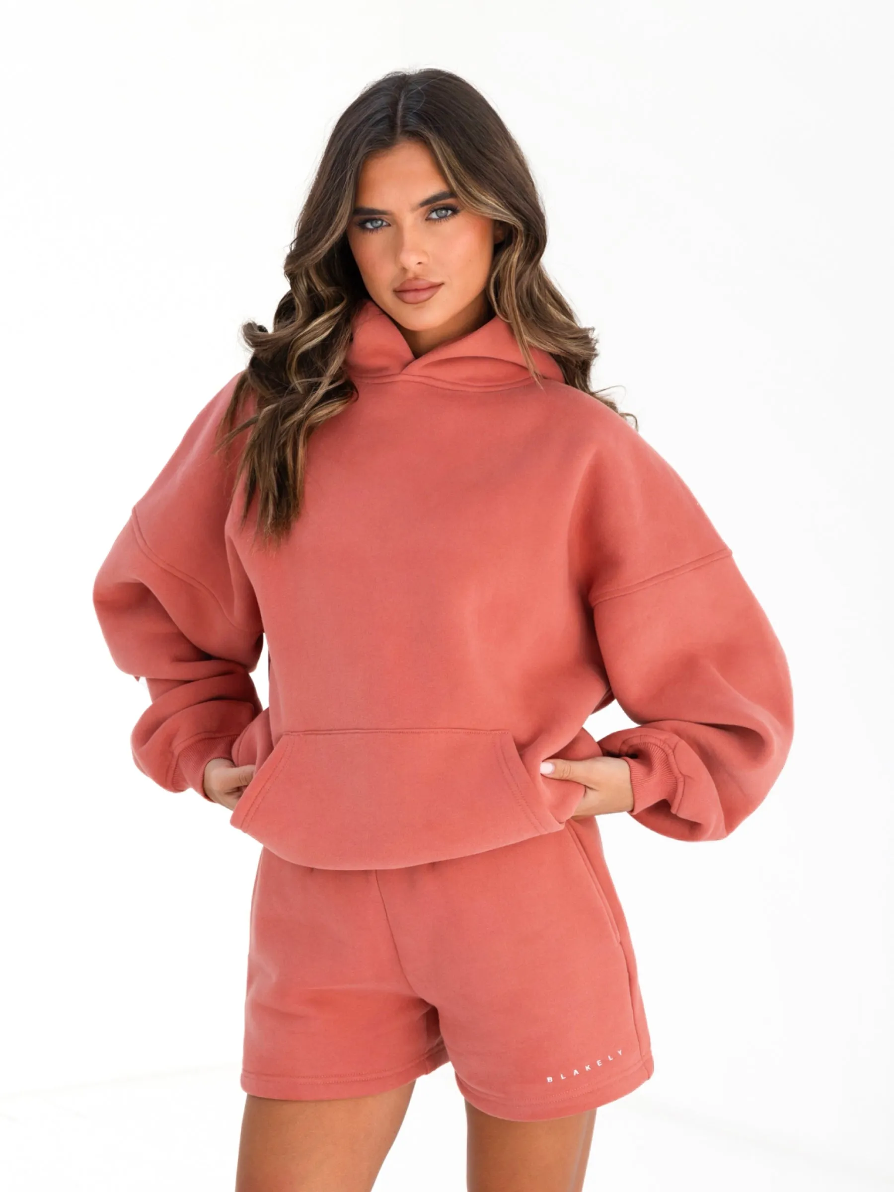 Soft Lining Isabel Oversized Hoodie - Burnt Coral