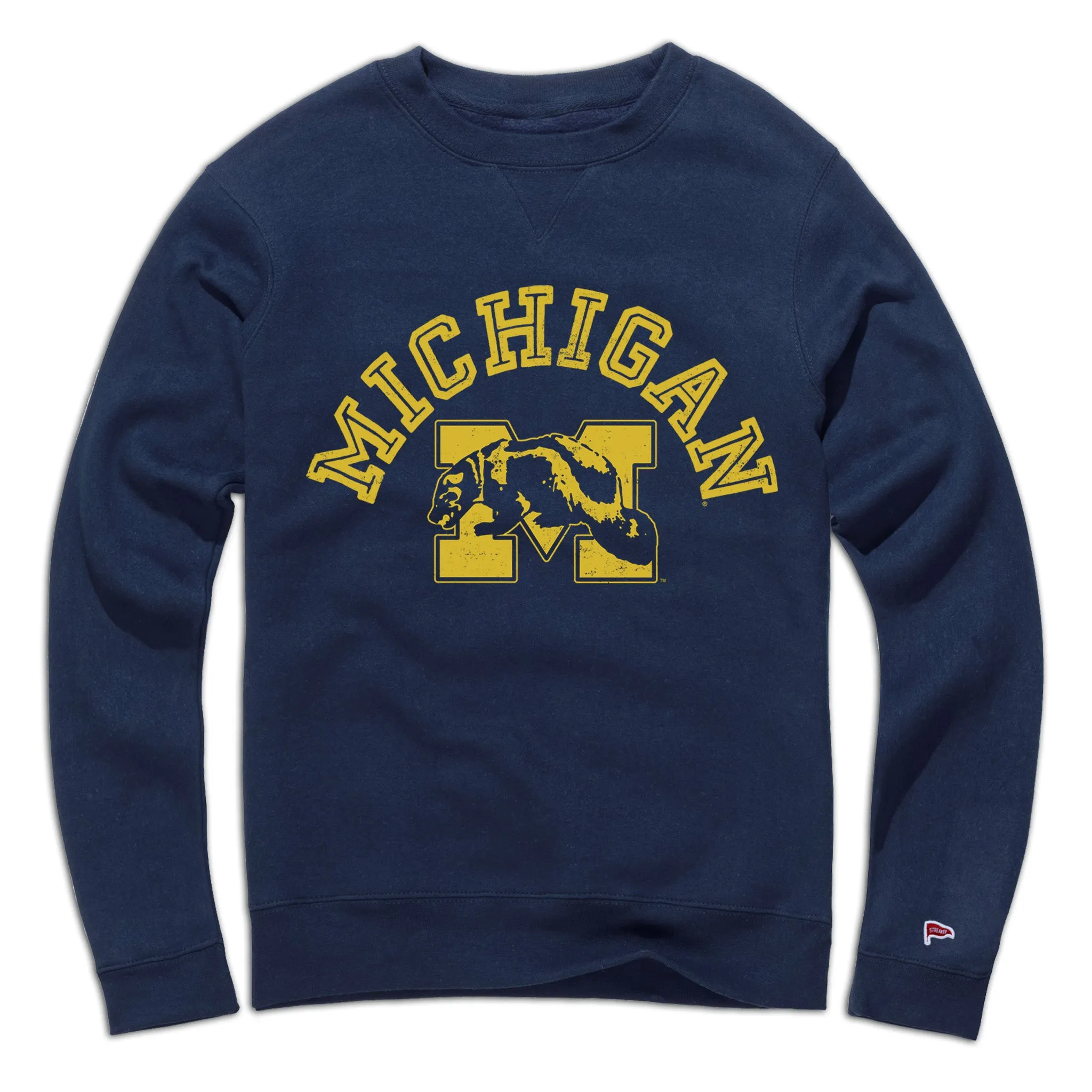 Date Night Casual Heavyweight Cotton Michigan Vintage Campus Crewneck Sweatshirt