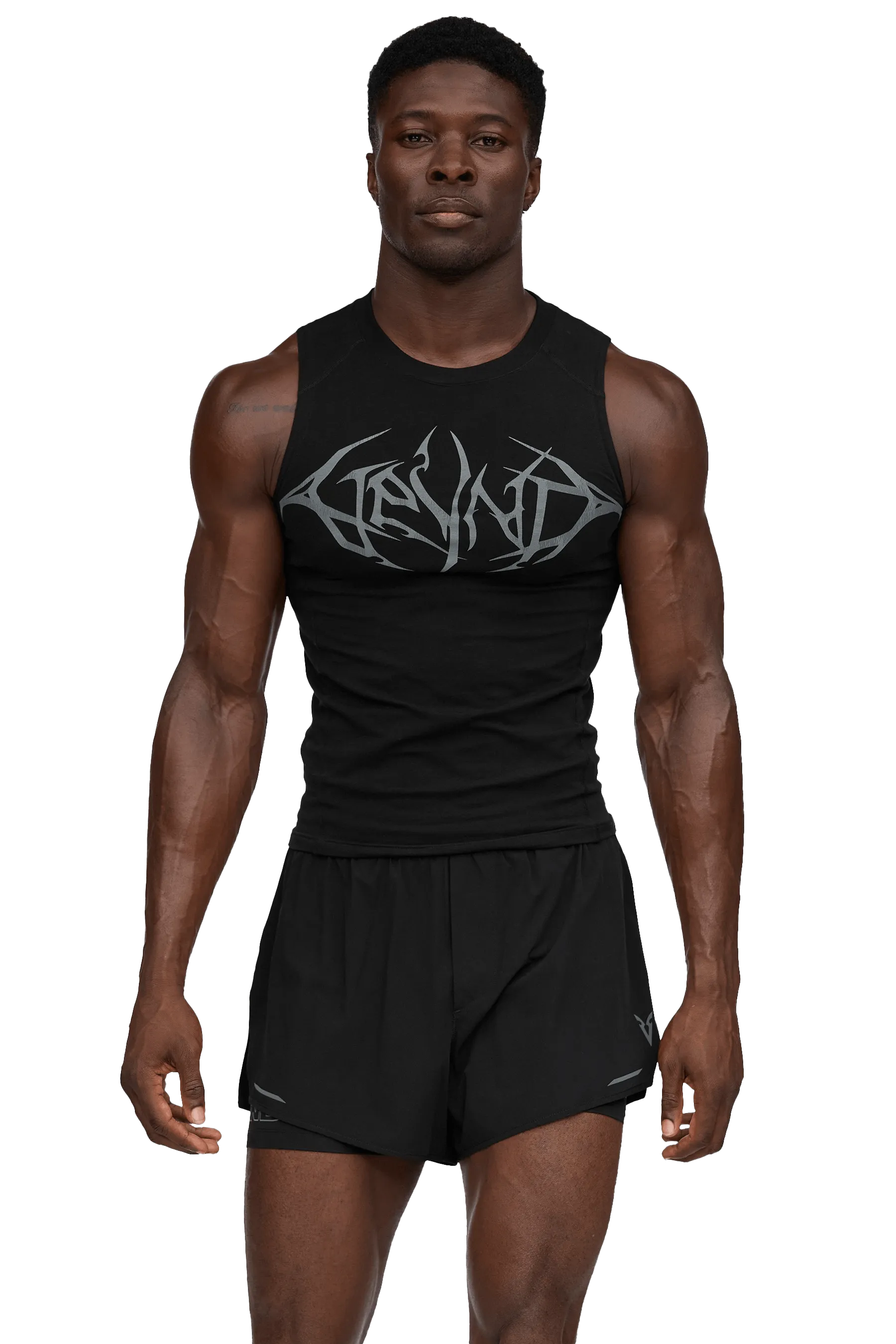 Vacation Packing TANK GRAY VEINS GRAPHIC - Black High-Performance Fabric