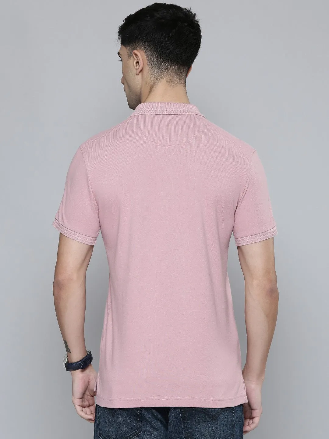 Men's Solid Slim Fit Polo T-shirt Smart Layering Trendy Business