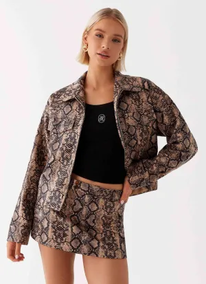 Bethany Mini Skirt - Snake Day Glow