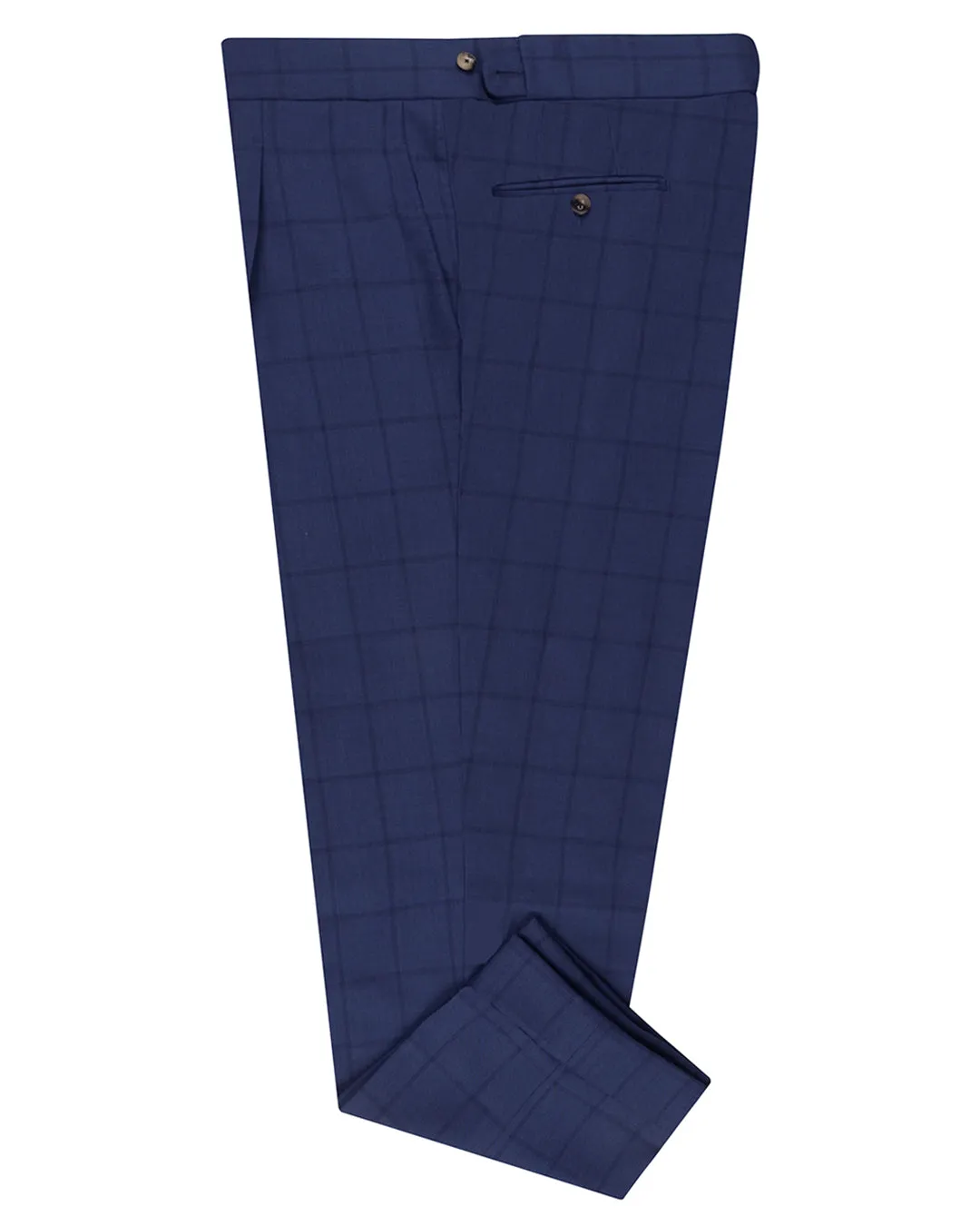 Drago: Super 160s Royal Blue Checks Smooth zipper closure Reinforced Seams