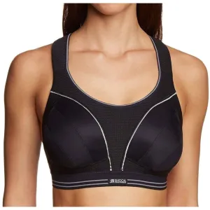 Shock Absorber Ultimate Run Womens Sports Bra - Black Smooth Band Secure Material