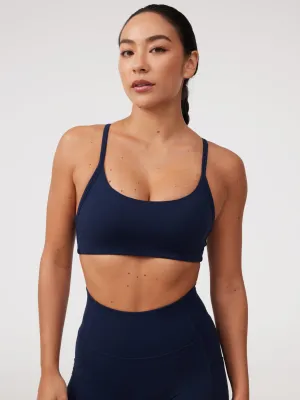 Compression fit seams Flexible Wire Twist Bra in Dive