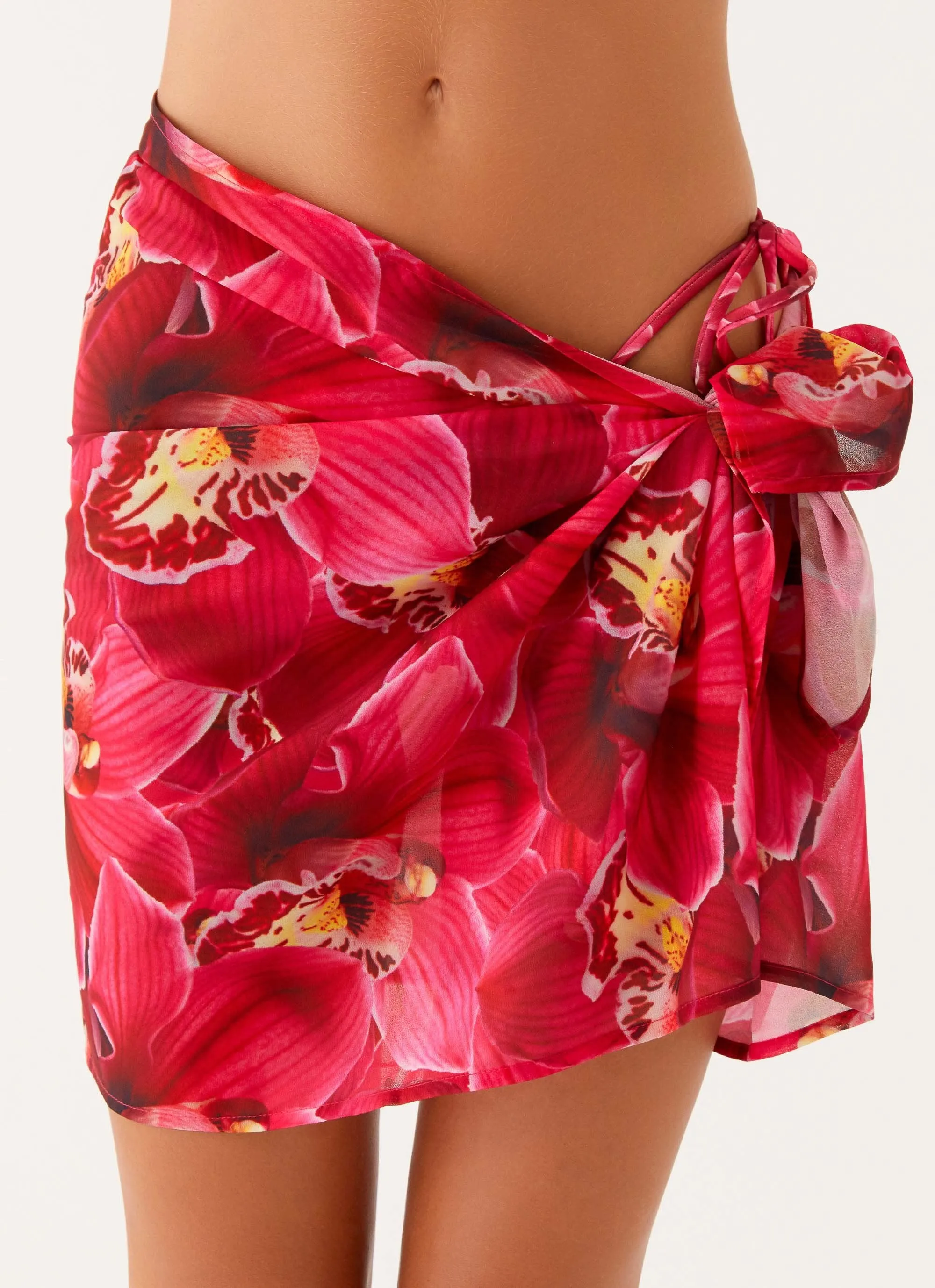 Ocean Is Calling Mini Sarong - Orchid Pink Mesh Ventilation Zones
