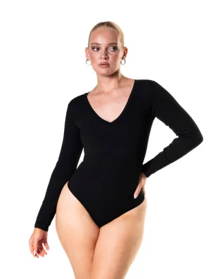 Long Sleeve Scoop Neck Bodysuit Clean Fresh Versatile Outdoor