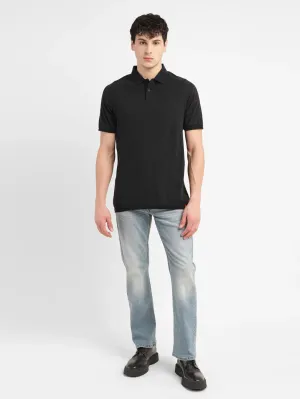 Men's Self Design Slim Fit Polo T-shirt Weekend Outing Durable Double Stitching