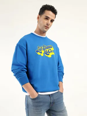 Road Trip Gift worthy Men's Solid Dark Blue Crew Neck Sweatshirt