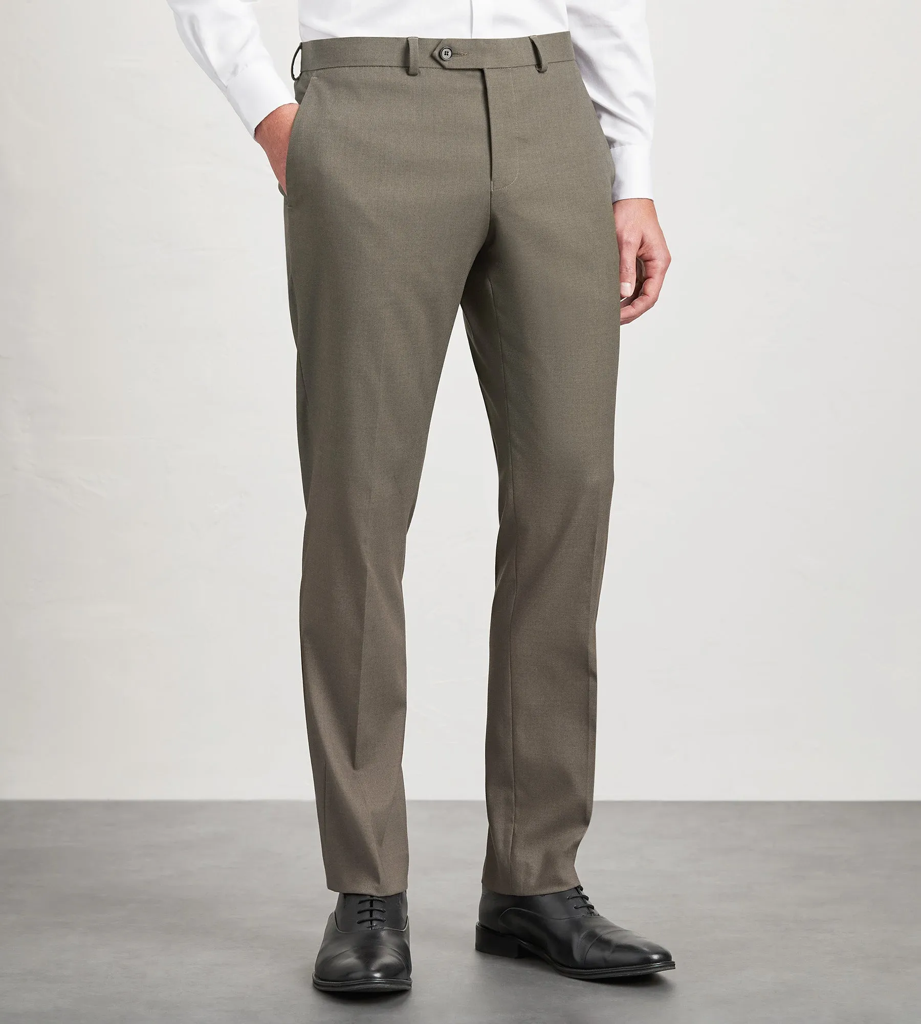 Slim Fit Light Brown Solid Suit Pant Stretch Ready