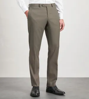 Slim Fit Light Brown Solid Suit Pant Stretch Ready