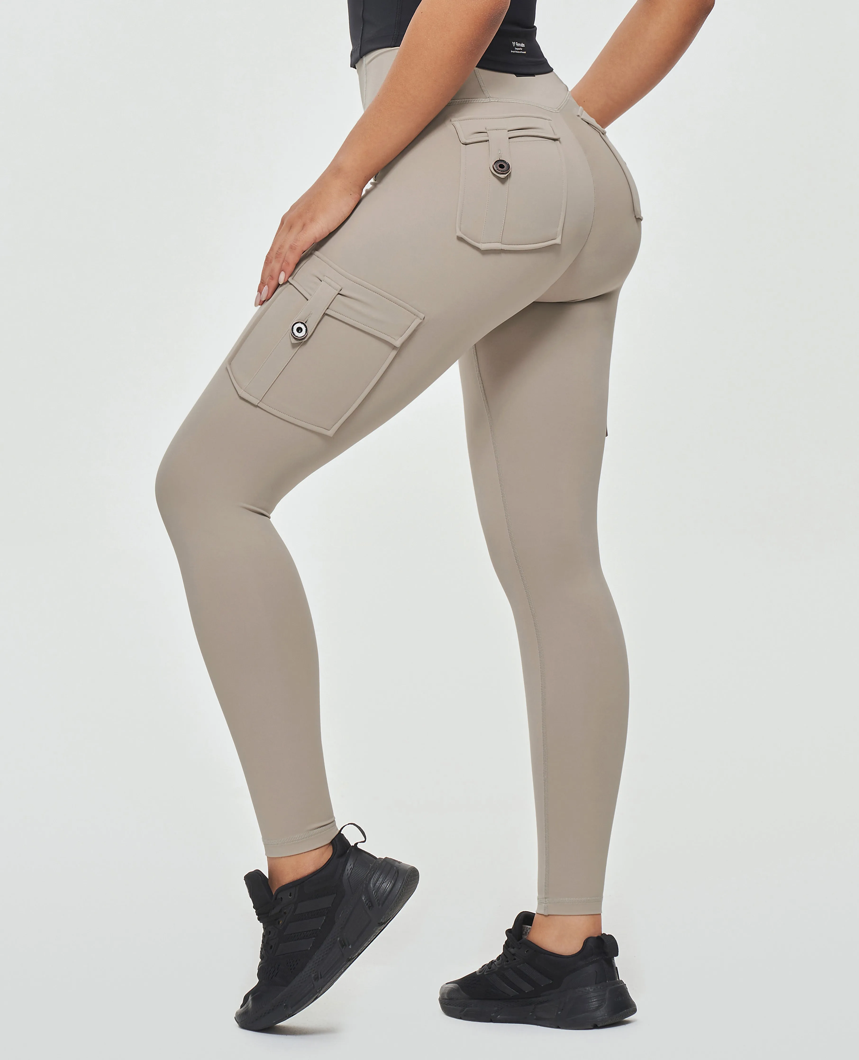 core strength Body Sculpt High Waisted Cargo Leggings - Khaki