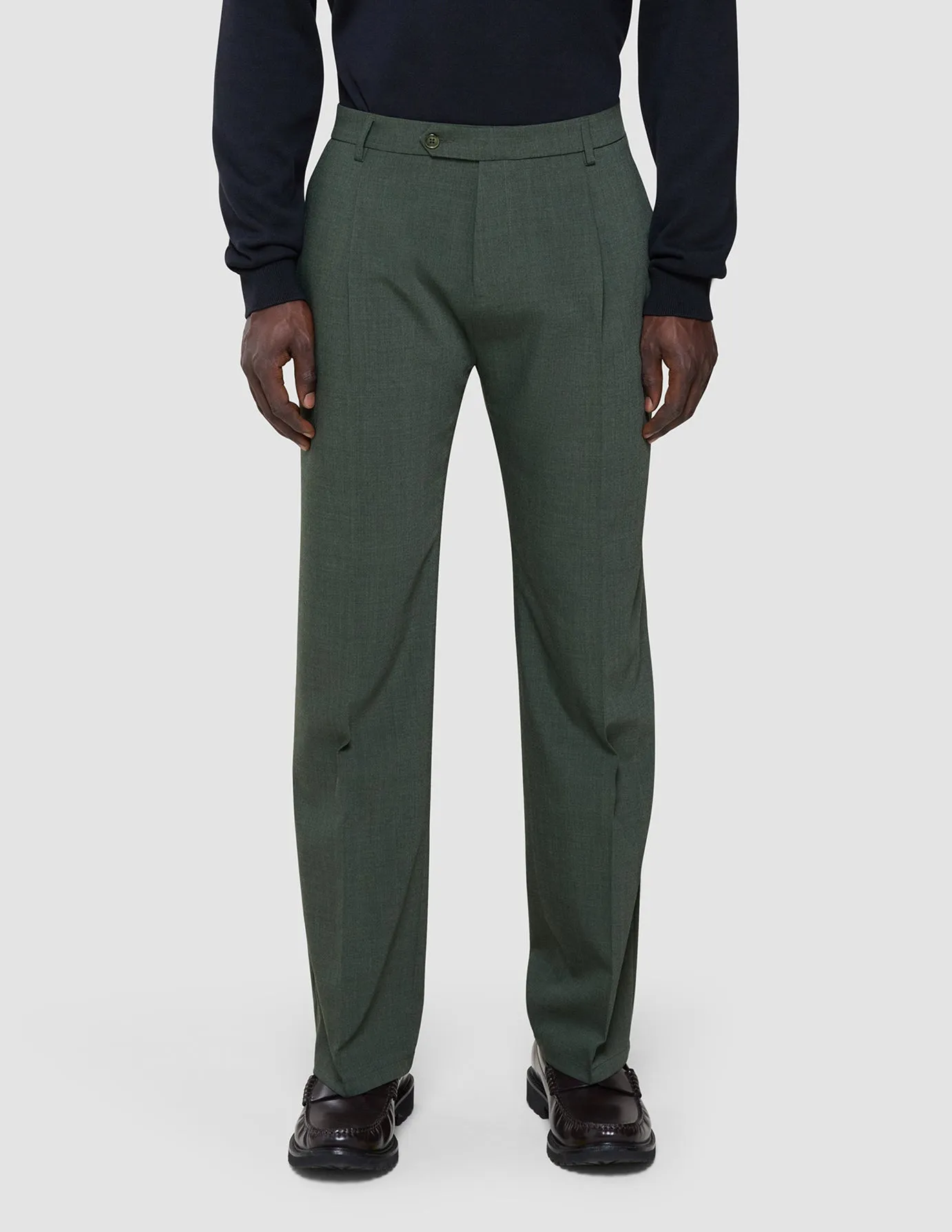 Tech Wool Suit Pants Relaxed Fit Green Night Reflective accents Versatile Fit