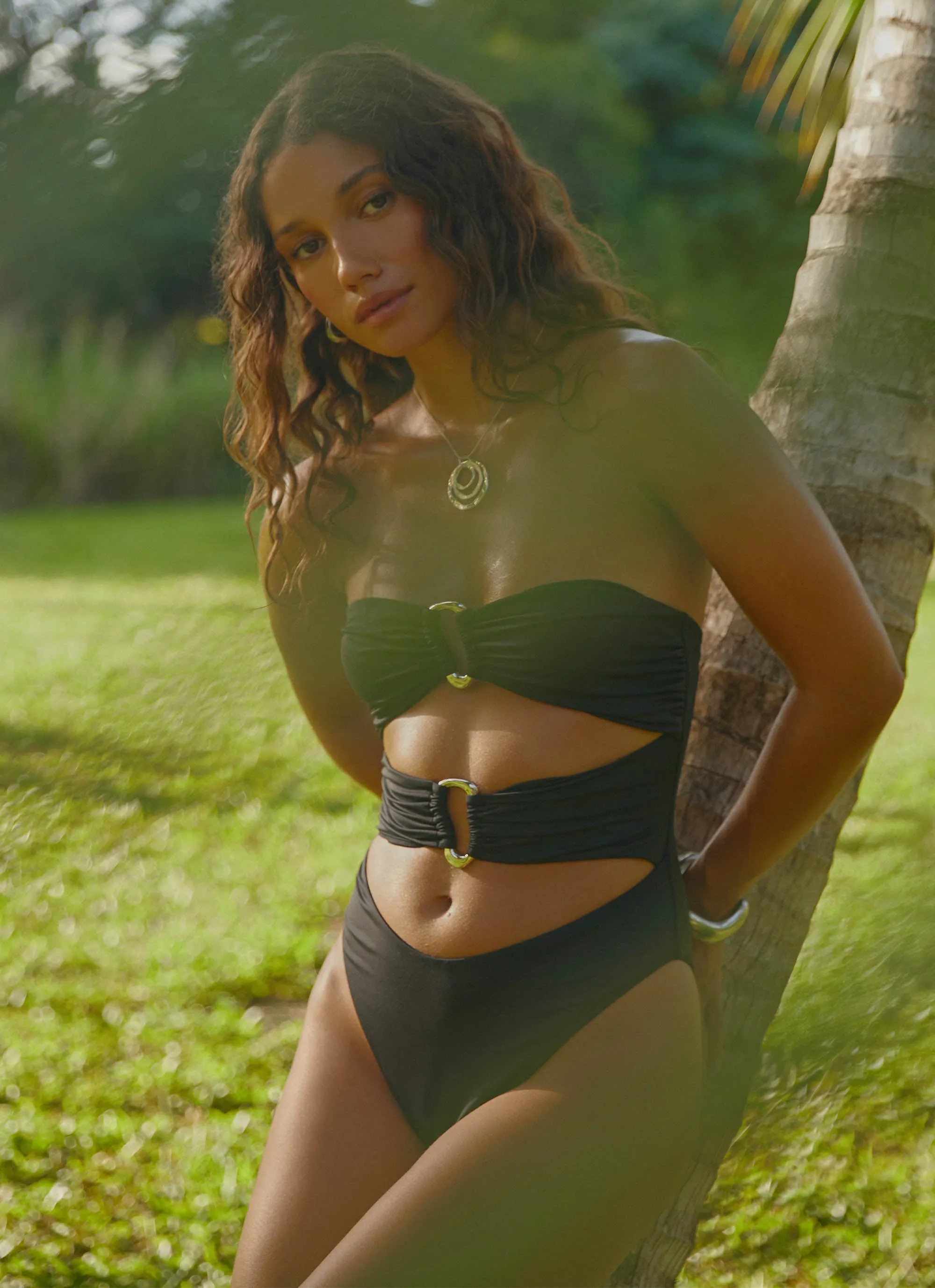 Grenada One Piece Swimsuit - Black Fun designs Reusable Packaging Option