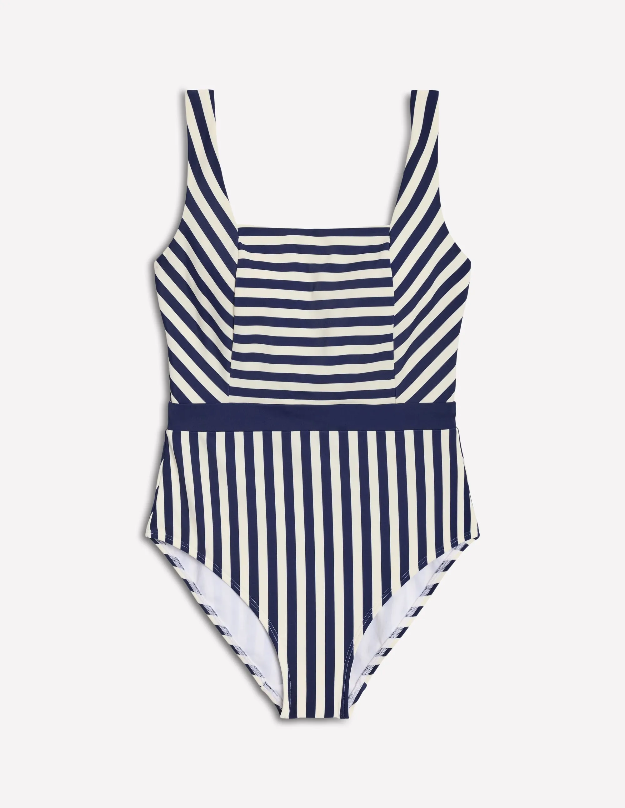 Lefkada Square Neck Swimsuit-Navy/Ivory Thermal Bonded Seams Ocean Adventure