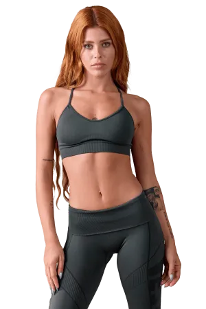 Polyester active clothing coordinate with other items SPORTS BRA SEAMLESS - Dark Gray