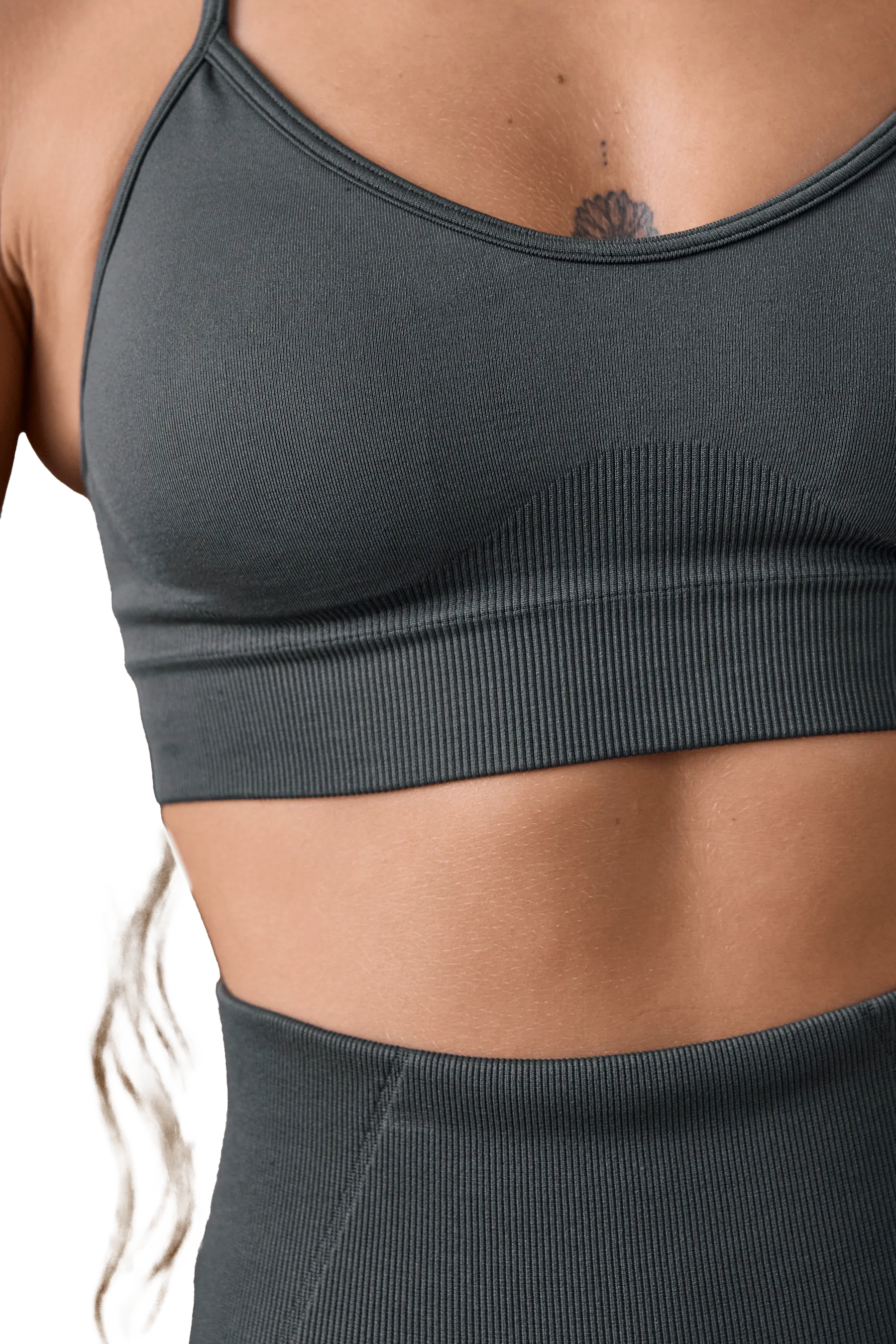 Open-back SPORTS BRA SEAMLESS - Dark Gray