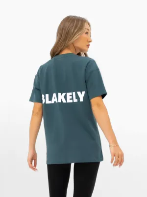 Trendy Comfort Fit Formal Occasion Amelie Oversized T-Shirt - Teal Green